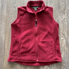 Large Woolrich Vest Women  s Red Full Zip Fleece Outdoor Casual