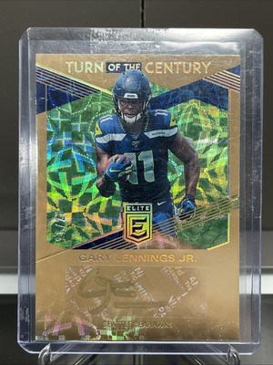 2019 Panini Donruss Elite Football Gary Jennings Jr. Gold RC Auto /25 Seahawks
