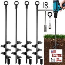 Ground Anchors Heavy Duty, Swing Set Anchor Kit 18 Inch Pack Screw in Earth 4