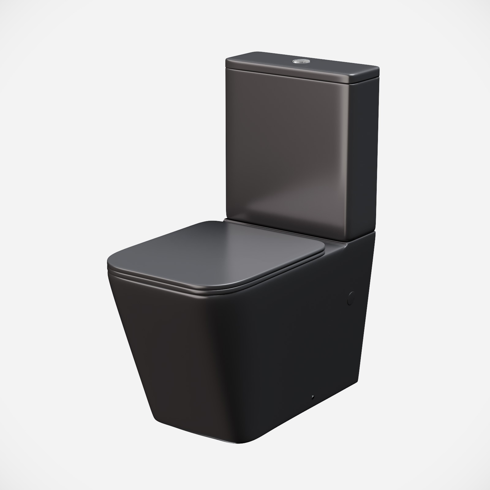 B&Q - Rimless Square Close Coupled Toilet PanCistern & Seat Matte Black - Image 2
