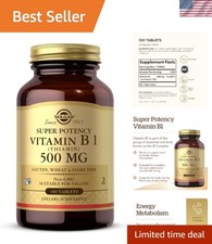 Vitamin B1 Thiamin 500 mg Tablets - Energy Support  Nervous System Health