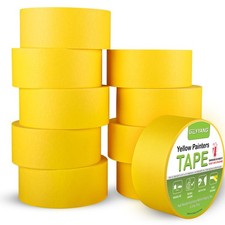 Yellow Painters Tape, Automotive Masking Tape - Yellow Masking Tape for Walls...