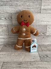 NWT Jellycat Jolly Gingerbread Man Fred Christmas Holiday Stuffed Plush 7" Tall