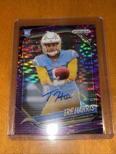 2025 Panini Prizm - Tre Harris #371 Purple Pulsar Auto Chargers Rookie RC