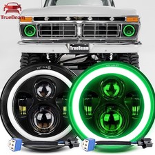 Pair 7 Inch Round Projector Led Headlights Green Drl Fit Ford F-150 1961-1977 Pair 7 Inch Round Projector Led Headlights Green Drl Fit Ford F-150 1961-1977