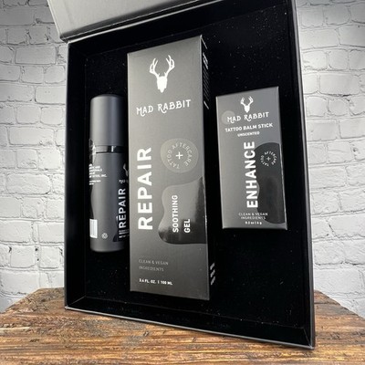 Mad Rabbit Tattoo Care Set- Tattoo Wash 2oz - Enhance Balm .2oz - Gel 3.4oz