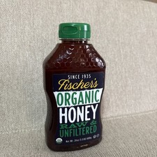 Fischers Honey Organic 24oz Honey USDA Certified Organic Local Raw and Unfilt...
