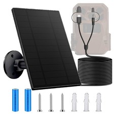 Trail Camera Solar Panel with 4AH Battery, 6V USB-C  DC 2 in 1 Port, 10FT Ch...