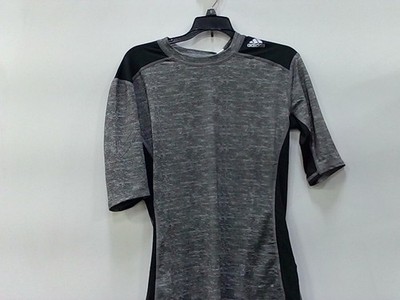 ADIDAS Men s Climalite Techfit Compression Short-Sleeve Tee Shirt Gray Large