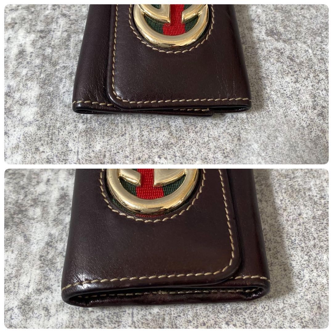 GUCCI Gucci key case 4 rows interlocking sherry l… - image 3