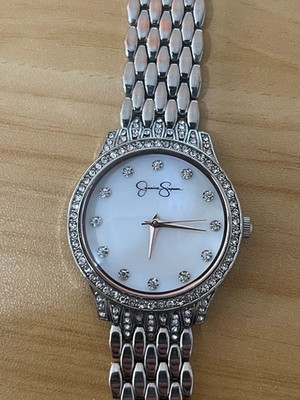 Jessica Simpson Women s Silver Tone Crystal Watch
