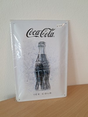 Blechschild Coca Cola Ice Cold 20x30 OVP Tiefengeprägt Retro Deko Bar Werbung