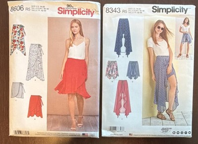Simplicity 8606 8343 Women's Skirt Shorts Sewing Pattern Sizes 14-22 Adult