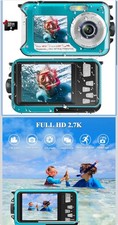 Waterproof Digital Camera Dual Screen 4K 48MP Underwater Camera