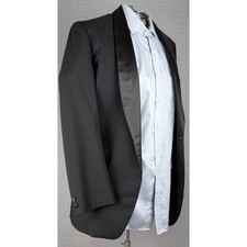 Vintage 60s Black Tuxedo Jacket Shawl Lapel Formal Blazer 36L 1894