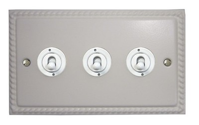 G&H MW383-W Monarch Roped Matt Weiß 3 Gang 1 oder 2 Wege Kipp Lichtschalter