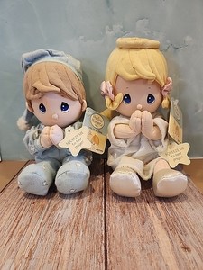 Vintage 2003~Lot of 2~Precious Moments~PRAYER PAL DOLLS~Angel & Boy~With Tags