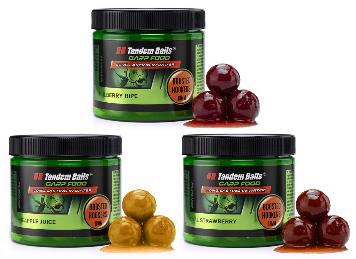 Tandem Baits Boilies Boosted Hookers CF 18 mm–300 g Mix di Fruttati–3pz