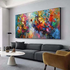 Red Abstract Hand Painted Oil Painting On Canvas landscape Home Decoration