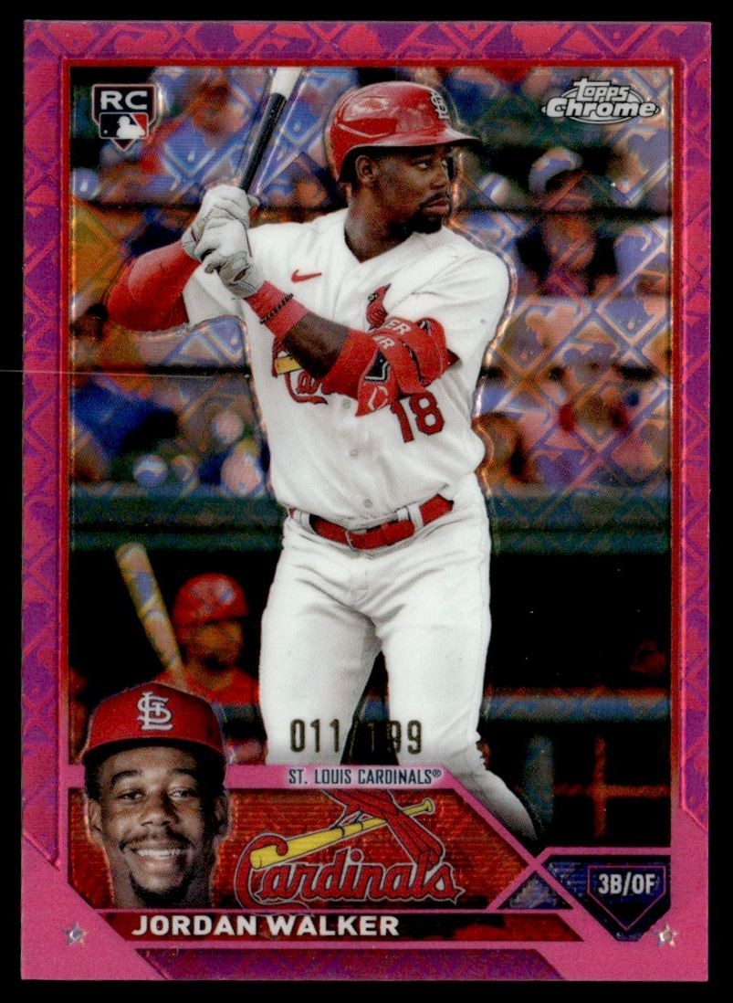 2023 Topps Chrome Pink Logofractor Jordan Walker Rookie 011/199 St. Louis