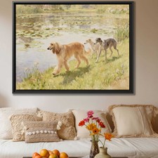 Afghan Hound Watercolor Dog Canvas Print Wall Art Nature Dog Decor Living Room