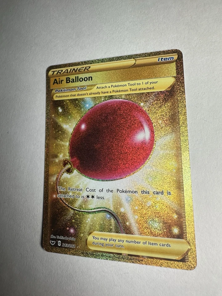 Air Balloon 213/202 Gold Secret Rare 2020 Sword Shield Base Set Pokemon Card NM - Image 2 of 4