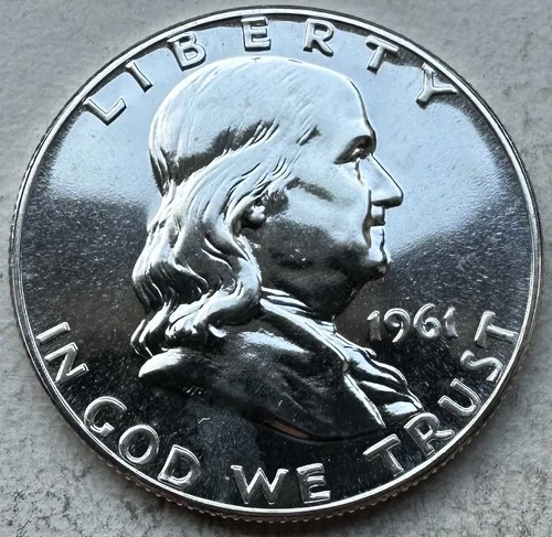 1961 Proof Franklin Half Dollar 90% Silver-INV#8705