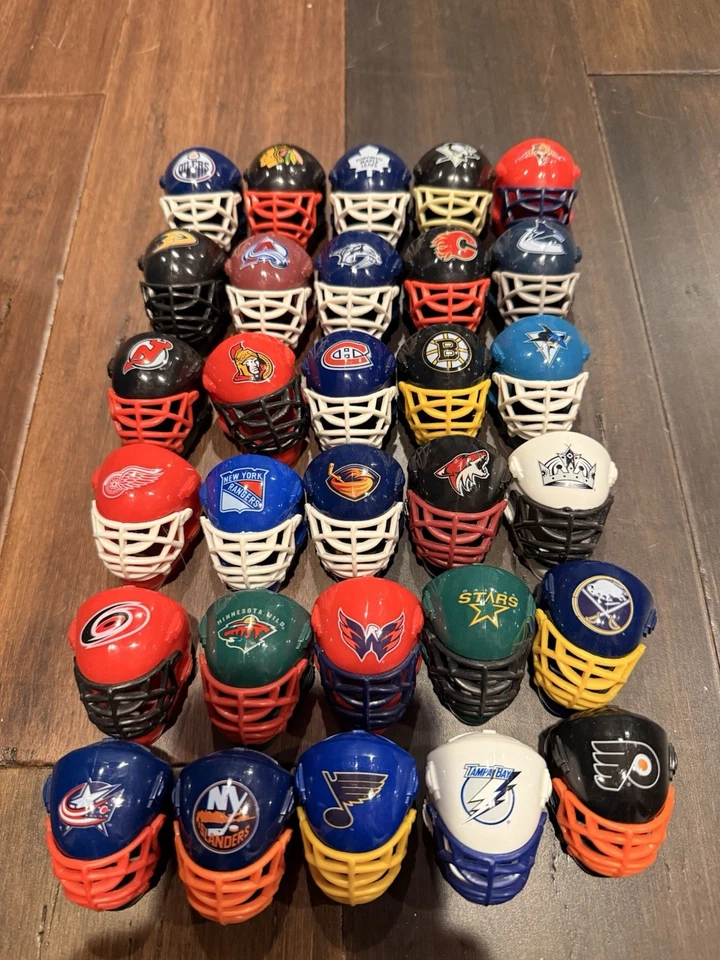 Lot of 30 Franklin Mini Plastic 2” NHL Hockey Goalie Helmets Vintage - Image 2 of 2