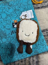 Jellycat Amuseables Bread Plush Bag Charm Keychain Cute Gift NWT Dust Bag