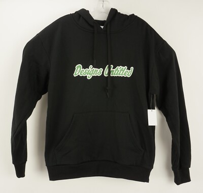 New Designs Untitled Men's Size S Black Logo Graphic Black Fleece Lined Hoodie