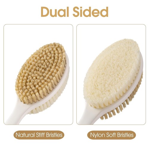 Back Scrubber Anti Slip for Shower,Shower Brush Long Handle with Stiff and Soft - Picture 4 of 8