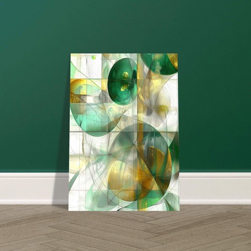 Emerald Light: 3D Abstract Art in Pastel Greens and Golden Hues - Picture 17 of 42
