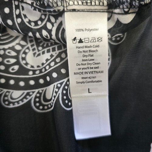LulaRoe Morgenmantel Kimono Damen L schwarz weiß geometrisch Blumen Spitze lang transparent Neu mit Etikett - Bild 7 von 16