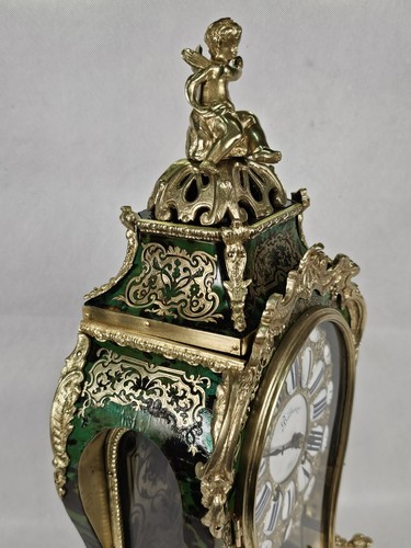 French Green Boulle Ormolu Mount Bracket Clock - Picture 7 of 24