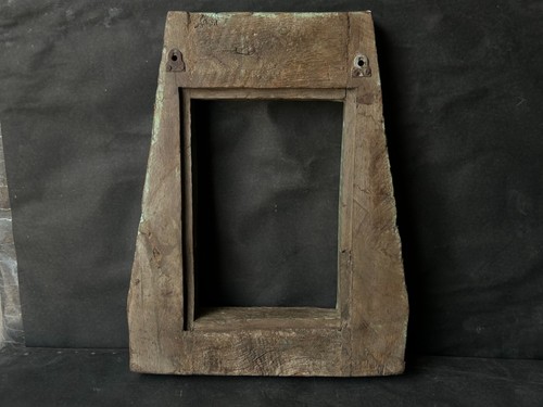 RARO MARCO/ESPEJO DE MADERA MACIZA PESADA TALLADO A MANO ÚNICO ANTIGUO DE COLECCIÓN, - Imagen 7 de 15