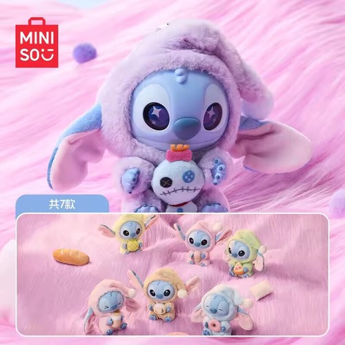 1Pc Miniso Stitch Eat Something Before Sleep Series Vinyl Figure Blind Box Uk - Picture 3 of 10