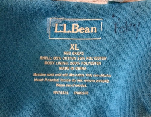 L.L. Bean XL Aqua Blue Fleece Lined Zip-Front Vest - Picture 5 of 5