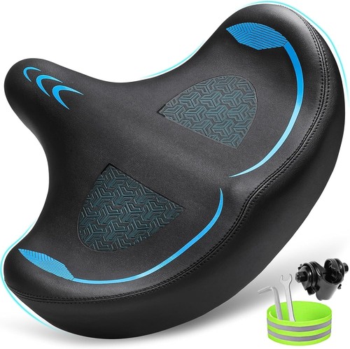 Oversized Comfort Bike Seat for Men & Women - Extra Wide & Waterproof Design - Picture 3 of 9