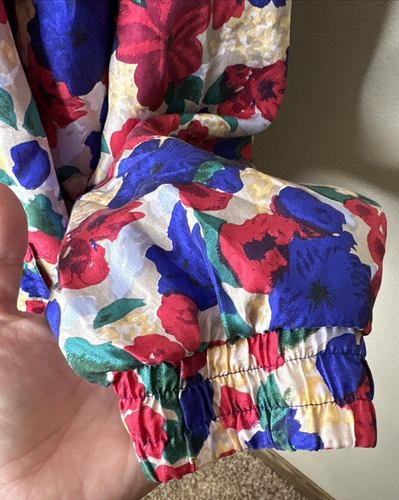 Bogari VTG Windbreaker Jacket Plus Sz 2X Artsy Floral 100% Silk Full Zip NWT - Picture 7 of 7