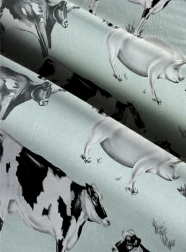 LINED WINDOW VALANCE CURTAIN 42 X 12 COW PIG FARMHOUSE FARMER ANIMALS KITCHEN - Picture 2 of 4
