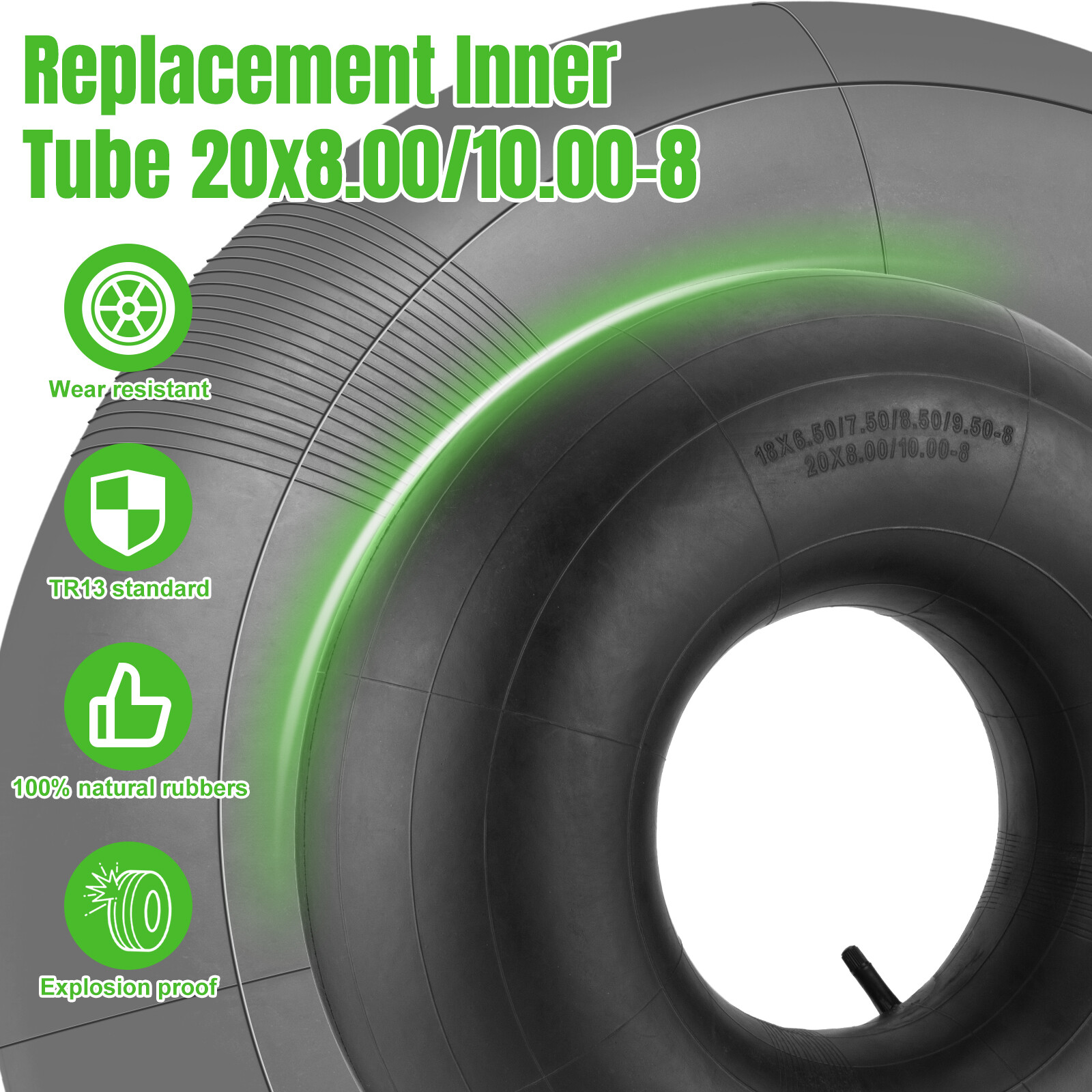 2X 20x8.00-8 20x8-8 20x10.00-8 20x10-8 Inner Tube for Riding Mower Lawn ...