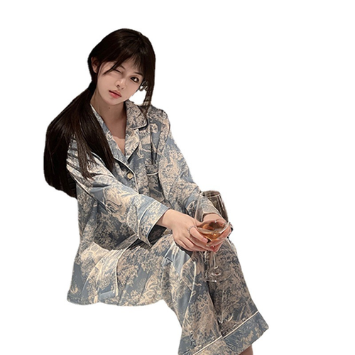 Senior Sense Pajamas Female Long-sleeved Cardigan Home Clothes Suit Woman Set - Bild 5 von 7