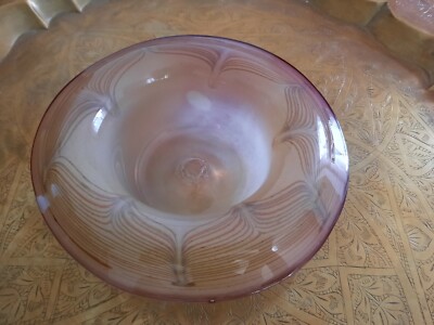 Eisch Studio Glas Schale rosa lila orange irisierend Kunstglas Jugendstil Edel