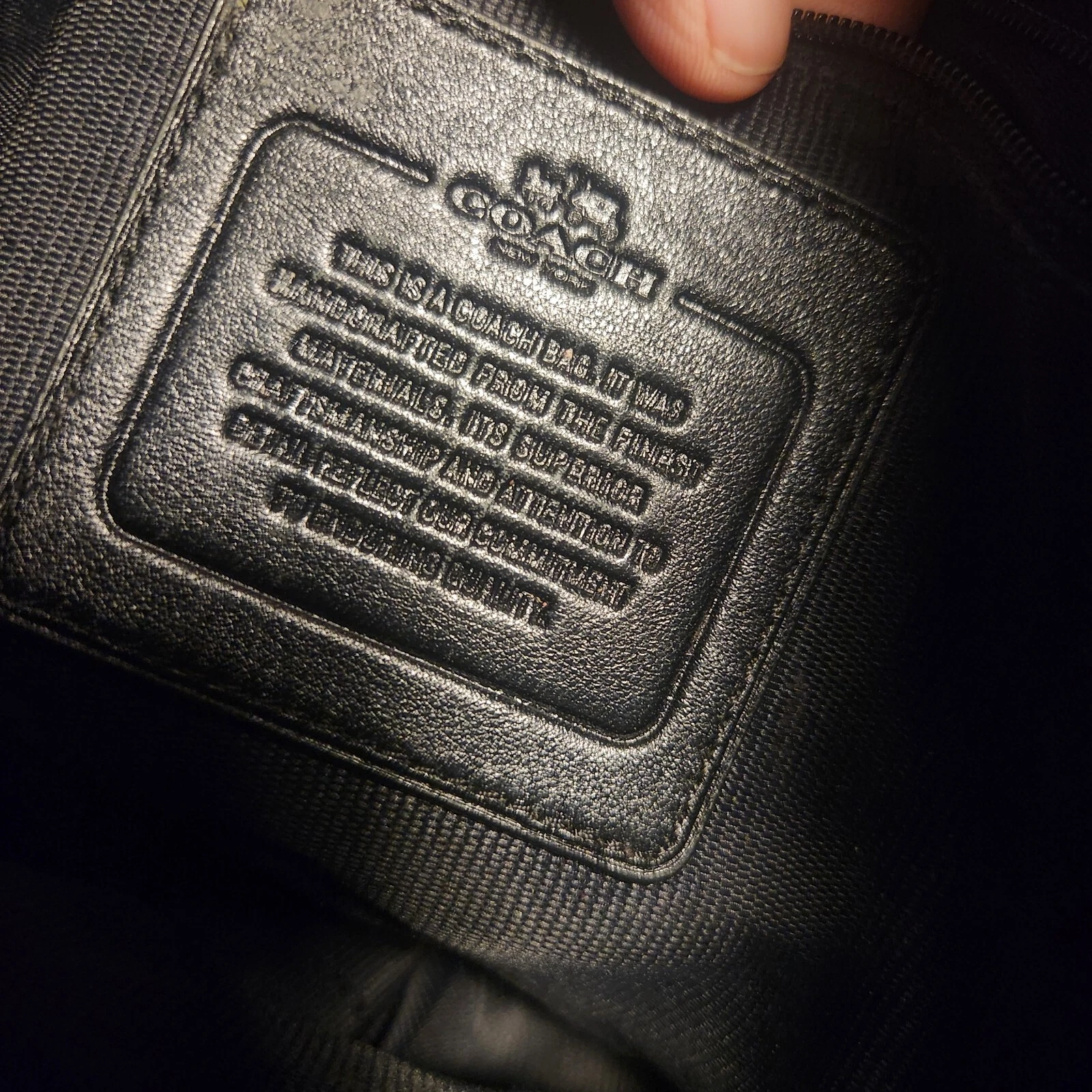 Borsa Coach grande dettagli in pelle jacquard danneggiata e sporca