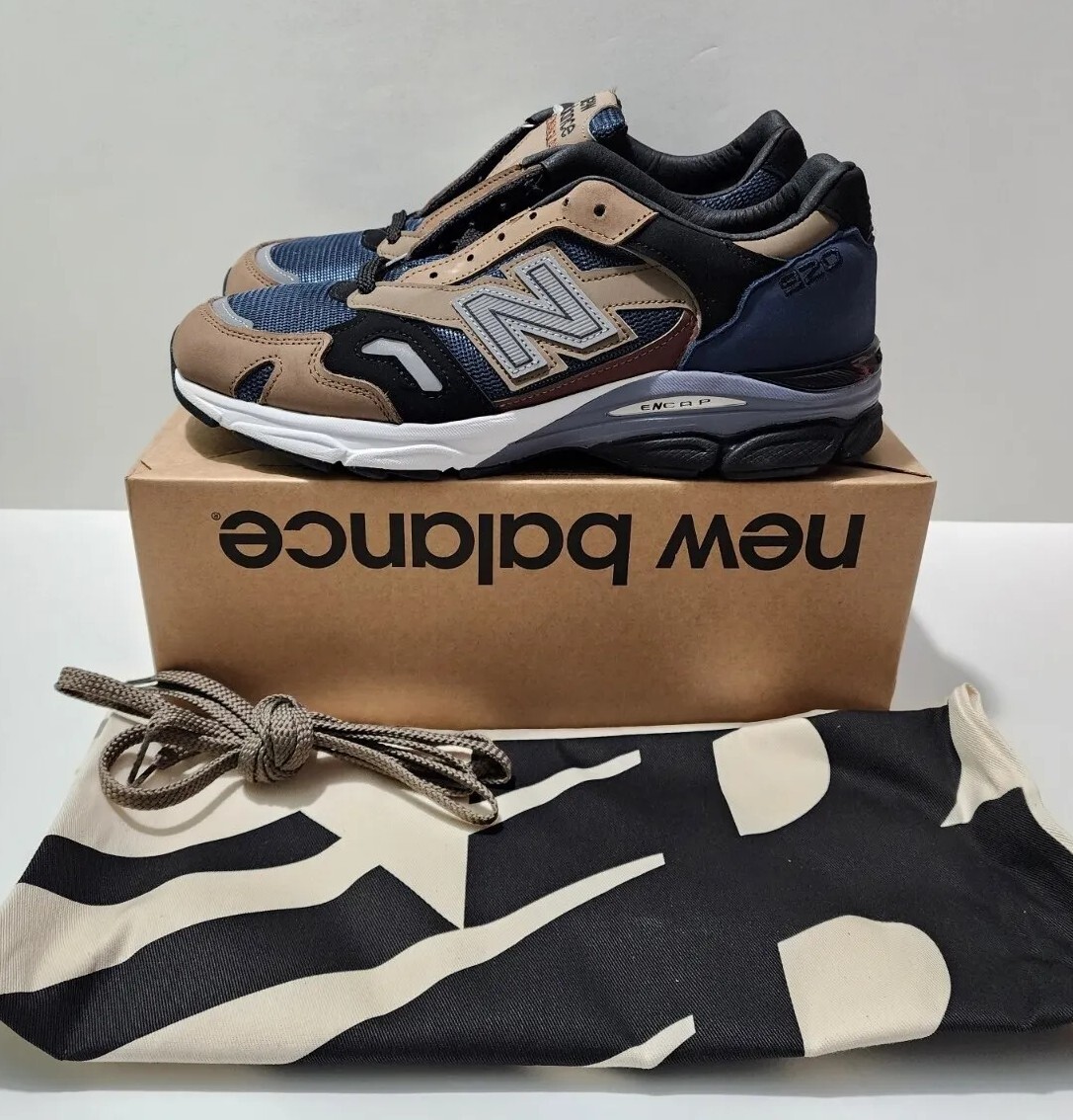 New Balance 920 Navy Beige Black Made in England Men's Shoes New Balance 920 Navy Beige Black Made in England Men's Shoes