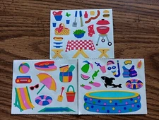 Vintage Mrs Grossman's Stickers 3 Mods Picnic BBQ Swim Backyard