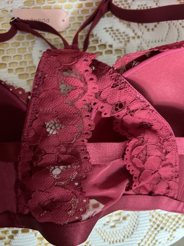 LOTE DE 3 Sujetadores Push Up con Aros Sexy Encaje Espalda en T Talla 40 DD NUEVOS Con Etiquetas - Imagen 8 de 12