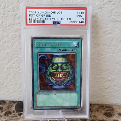 Yugioh POT OF GREED LOB-119 1st Edition MINT PSA 9 #119 | eBay