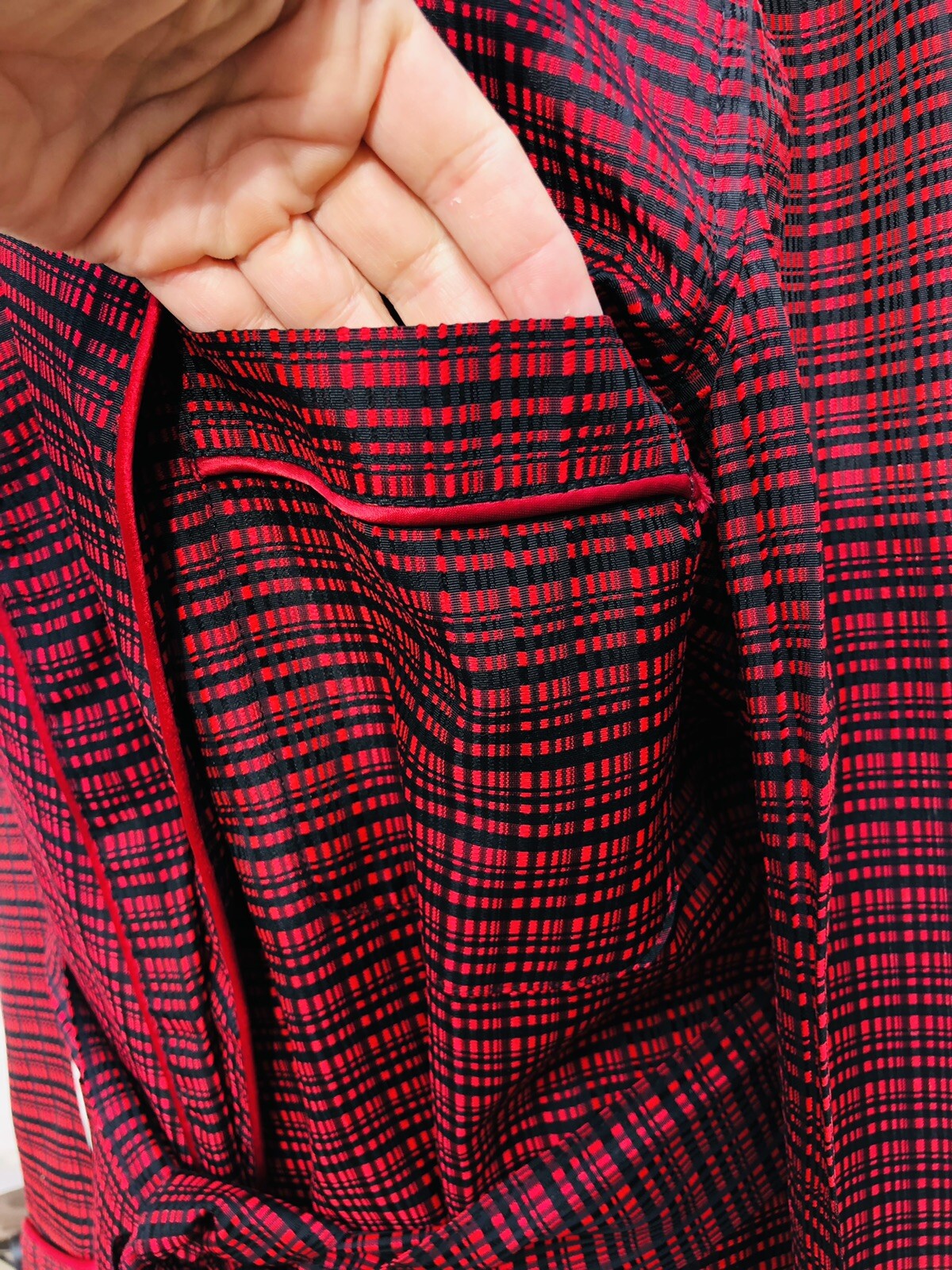 Vintage State 'O Maine Red Black Plaid Mens Robe … - image 6