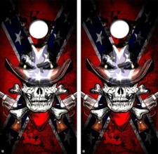Cowboy Skull Gasden Flag Cornhole Board Decal Wraps FREE LAMINATION 1838